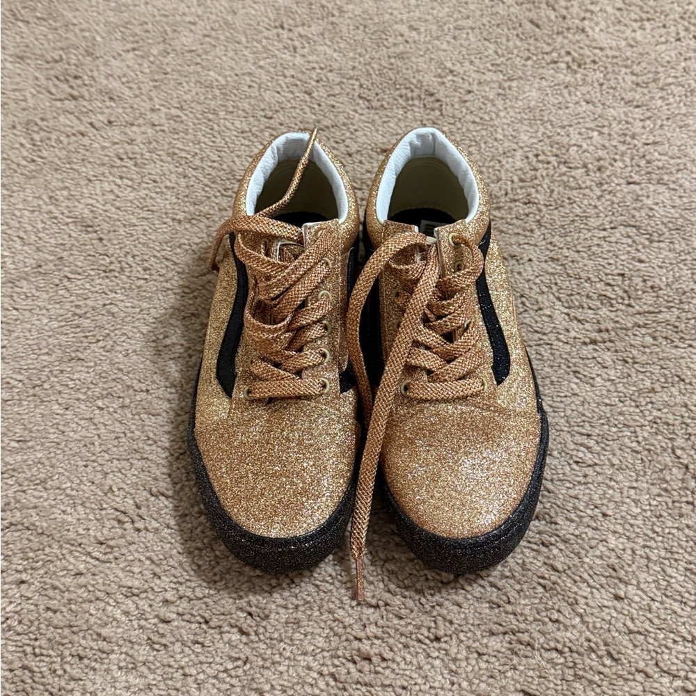 Stylish Gold and Black Van Sneakers